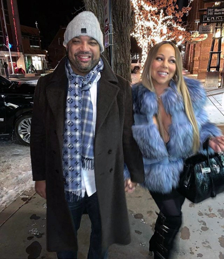 Mariah goes braless under fur coat, shows off bare chest | mcarchives.com