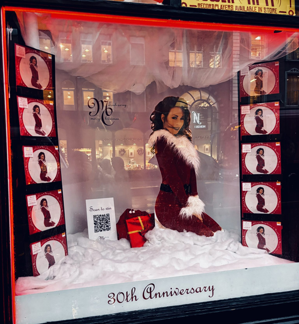 Tower Records reveal Mariah Carey window display | mcarchives.com