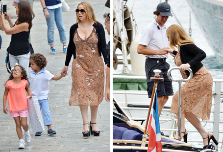 Mariah Carey tucks into a tasty Italian lunch | mcarchives.com